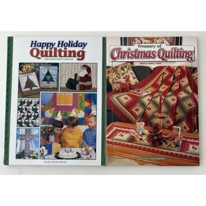 Happy Holiday Christmas Quilting VTG Books- Lot of 2  (Hardcover)